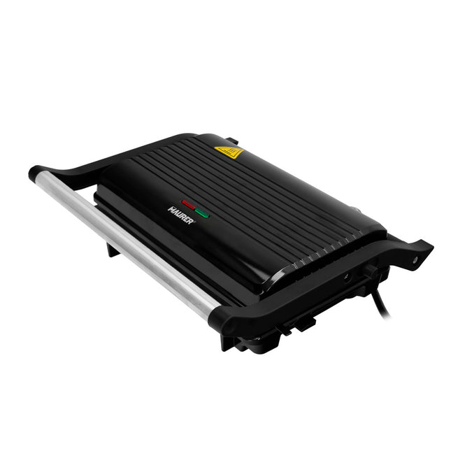 Sandwichera grill doble 1000w parilla eléctrica, panini press grill, 1000w, placa antiadherente, apertura 180º