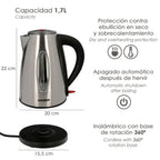 Hervidor de agua 1,7 litros. 2200 w.