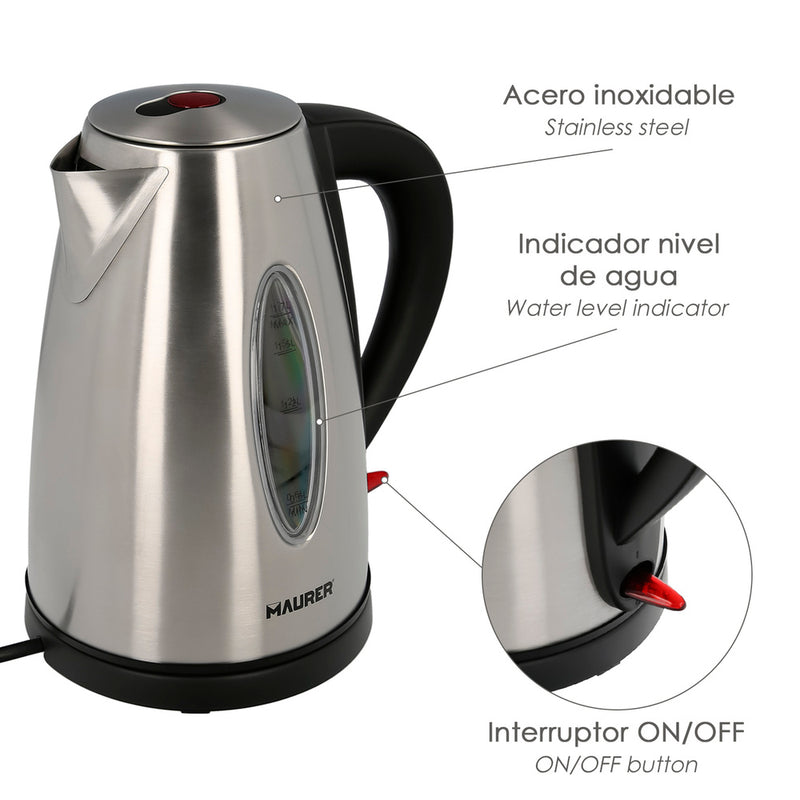 Hervidor de agua 1,7 litros. 2200 w