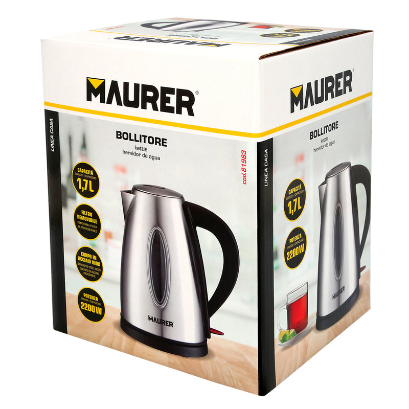 Hervidor de agua 1,7 litros. 2200 w