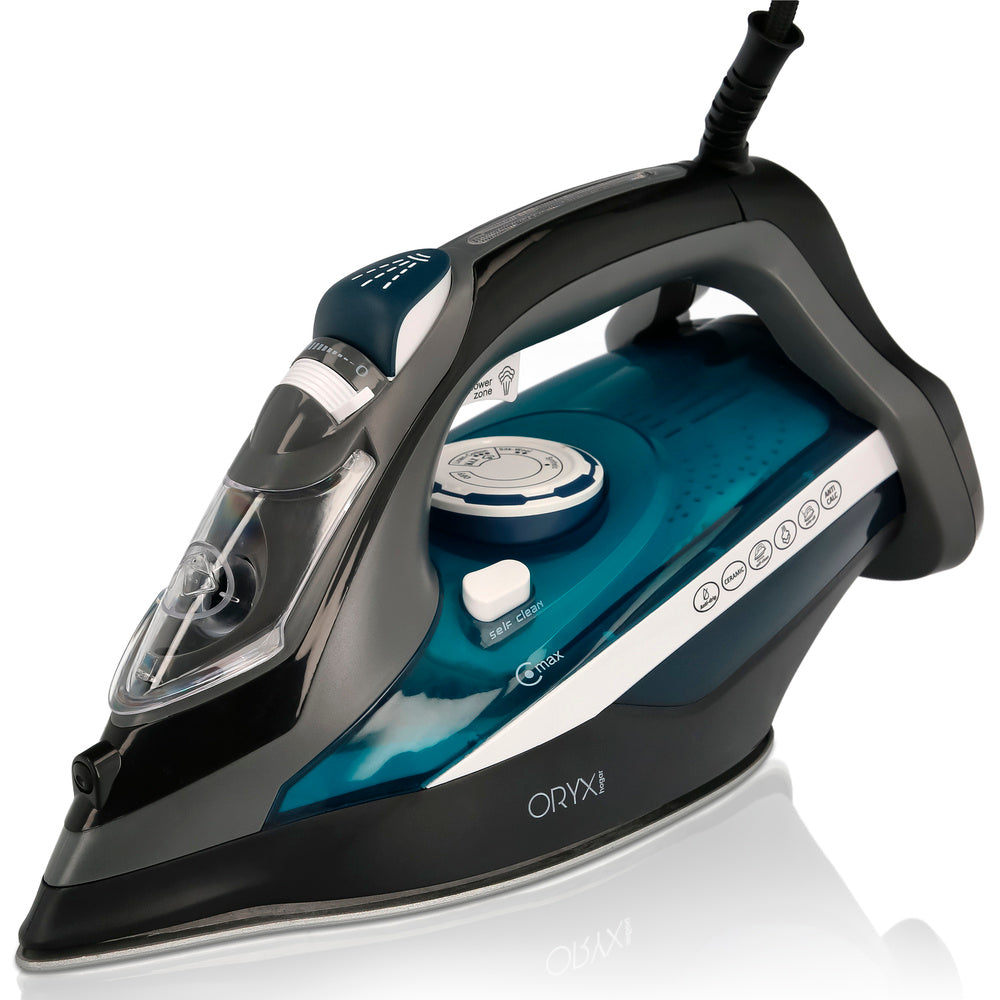 Professional steam iron 2,800 watt. continuous steam and steam shot, ceramic soleplate, vertical steam, anti-calc system,