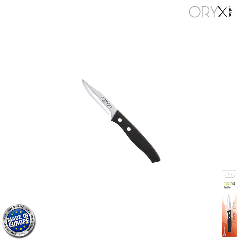 Cuchillo aspen mondador hoja acero inoxidable 8 cm. negro