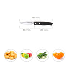 Cuchillo aspen mondador hoja acero inoxidable 8 cm negro