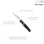 Cuchillo aspen mondador hoja acero inoxidable 8 cm negro