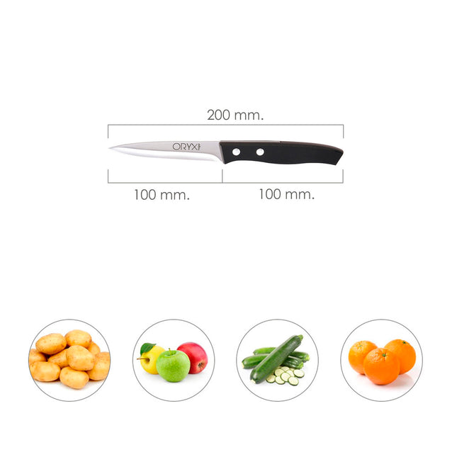 Cuchillo aspen patatero hoja acero inoxidable 10 cm. negro