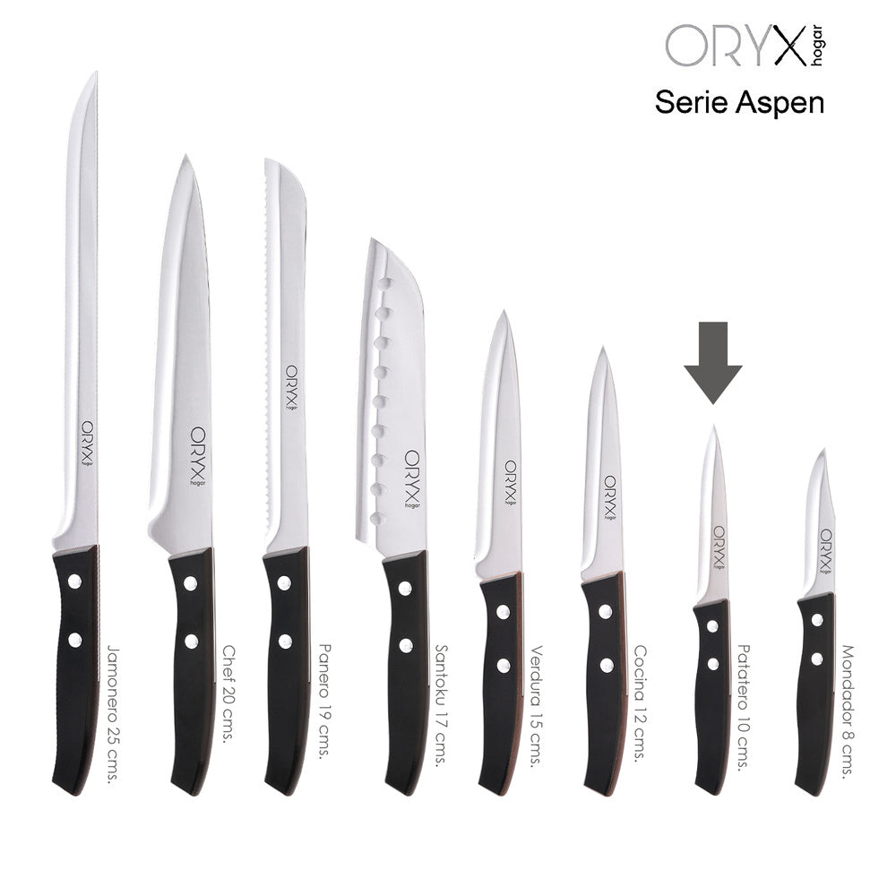 Cuchillo aspen patatero hoja acero inoxidable 10 cm negro