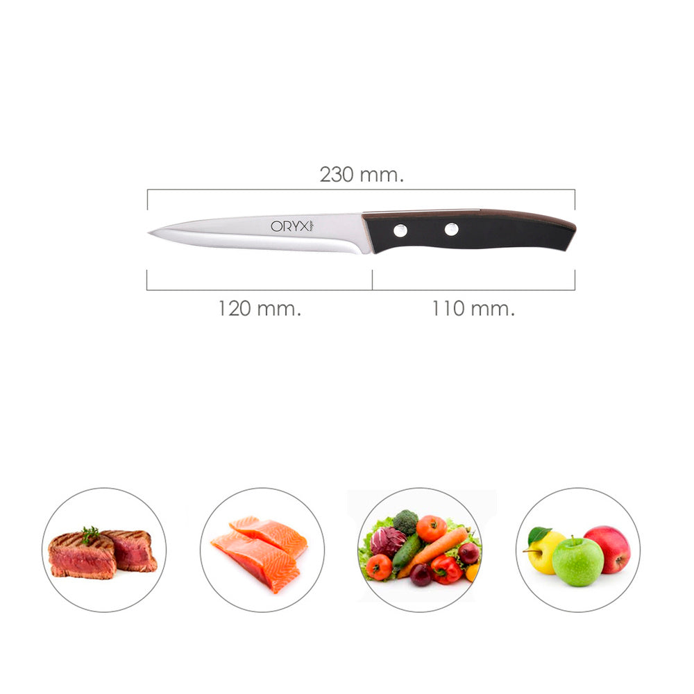 Cuchillo aspen cocina hoja acero inoxidable 12 cm negro