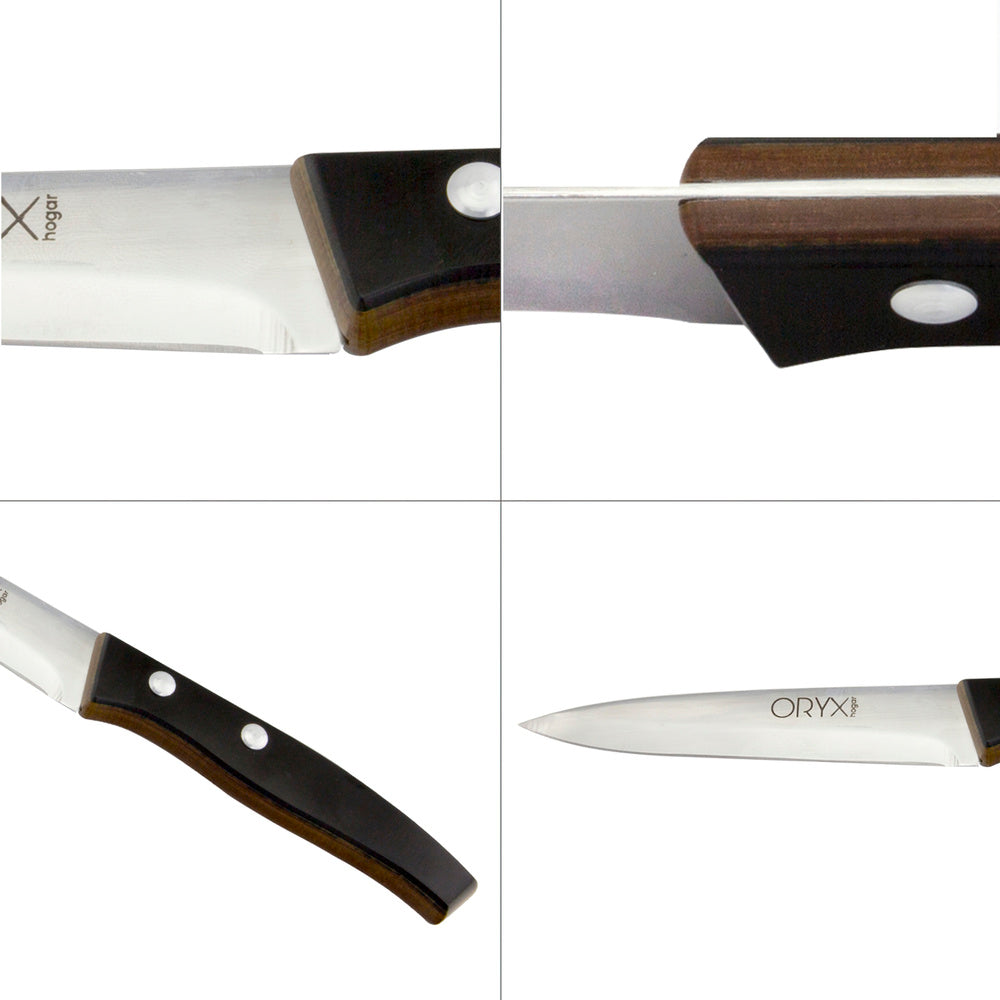 Cuchillo aspen cocina hoja acero inoxidable 12 cm negro