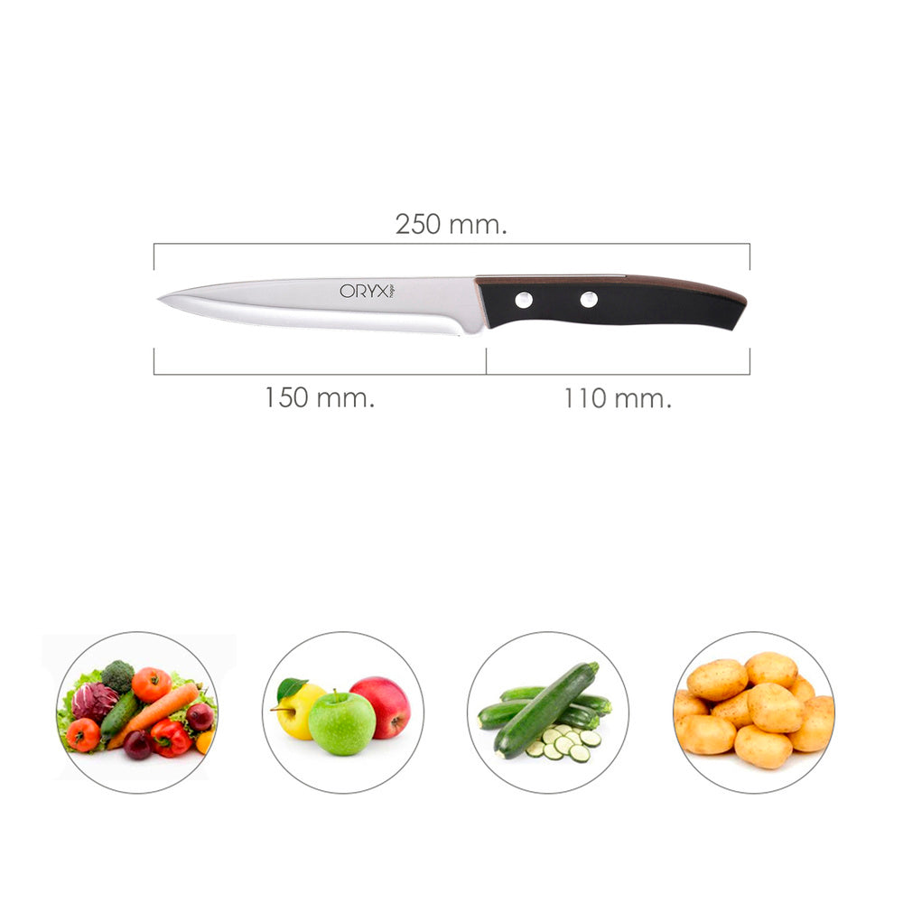 Cuchillo aspen verduras hoja acero inoxidable 15 cm negro