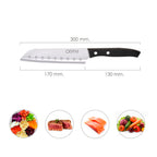 Cuchillo aspen santoku hoja acero inoxidable 17 cm negro