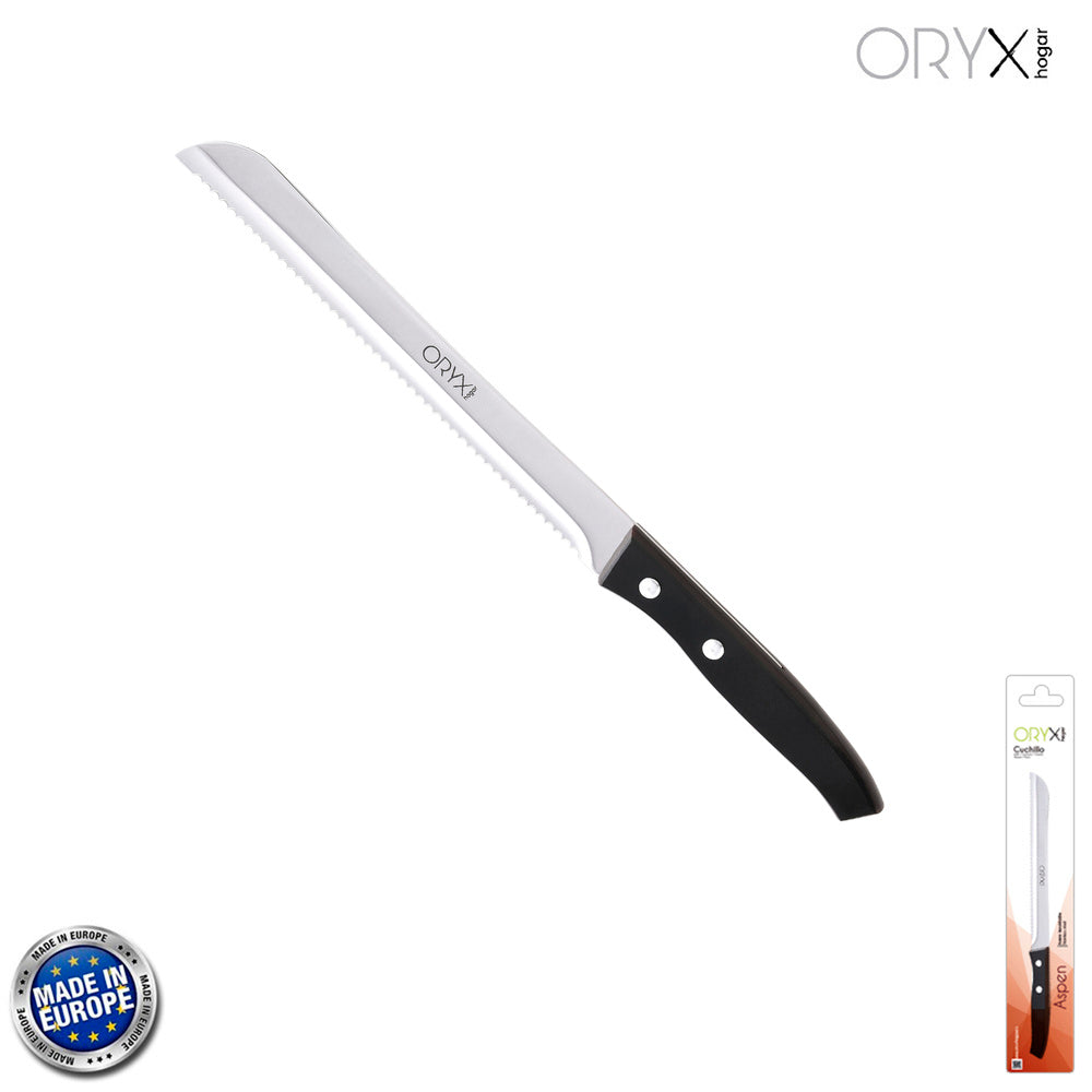 Cuchillo aspen panero hoja acero inoxidable 19 cm negro