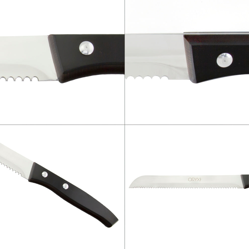 Cuchillo aspen panero hoja acero inoxidable 19 cm negro