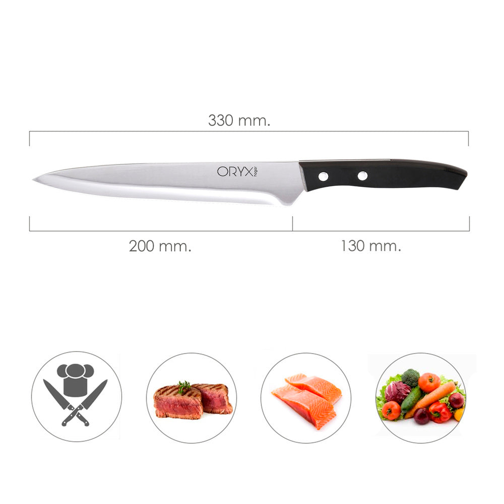 Cuchillo aspen cocinero / chef hoja acero inoxidable 20 cm negro
