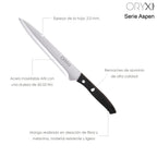 Cuchillo aspen cocinero / chef hoja acero inoxidable 20 cm negro