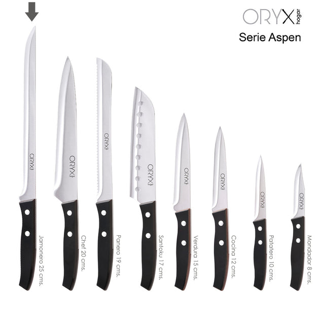 Cuchillo aspen jamonero hoja acero inoxidable 25 cm. negro