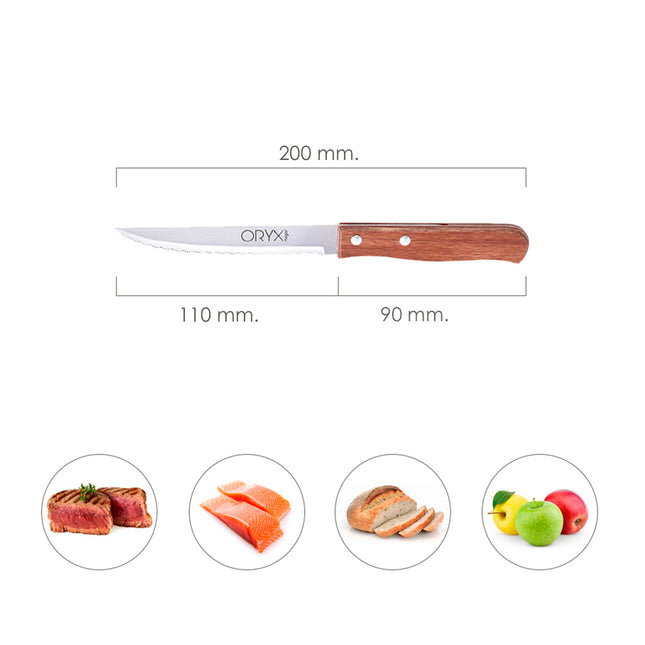 Cuchillo montana multiusos hoja sierra acero inoxidable 11 cm. mango madera (blister 3 piezas)