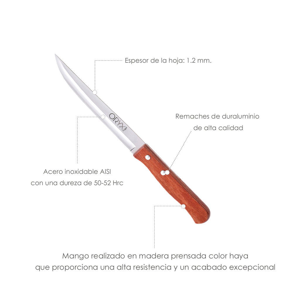 Cuchillo montana cocina hoja acero inoxidable 13 cm mango madera