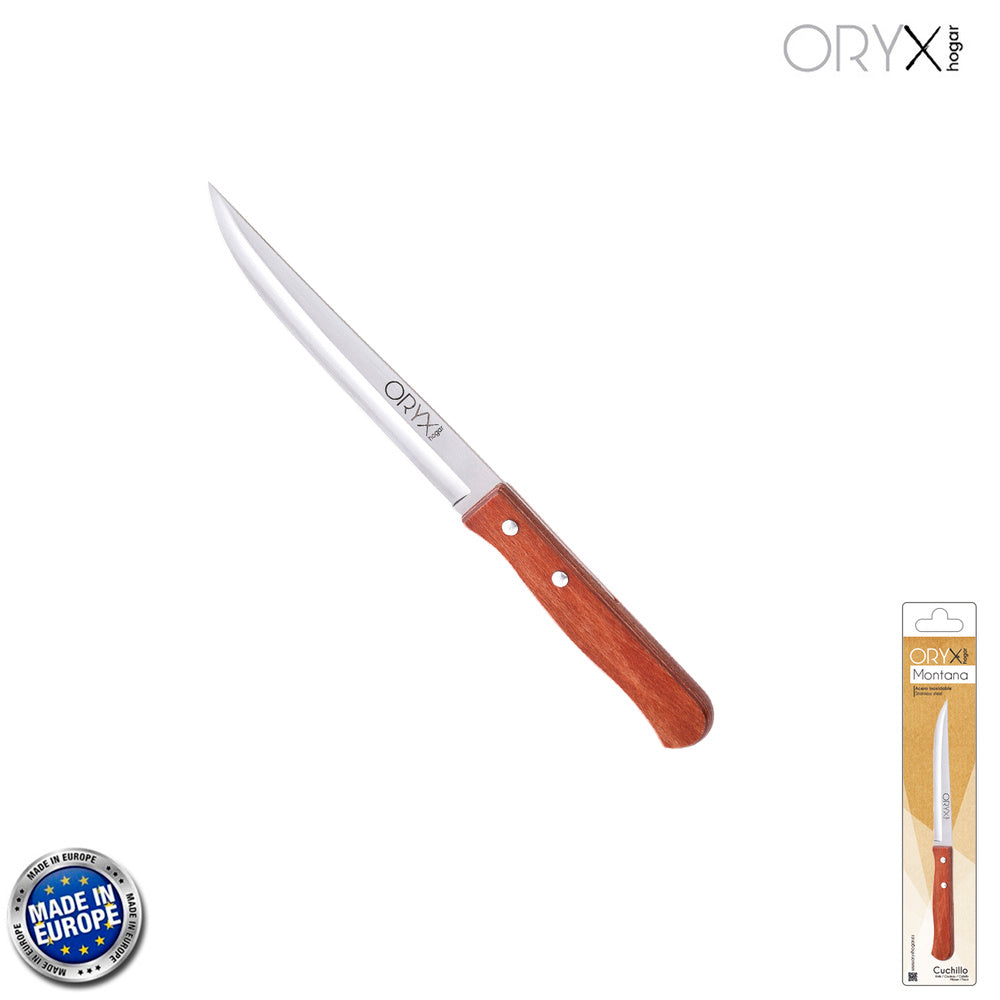 Cuchillo montana cocina hoja acero inoxidable 13 cm mango madera