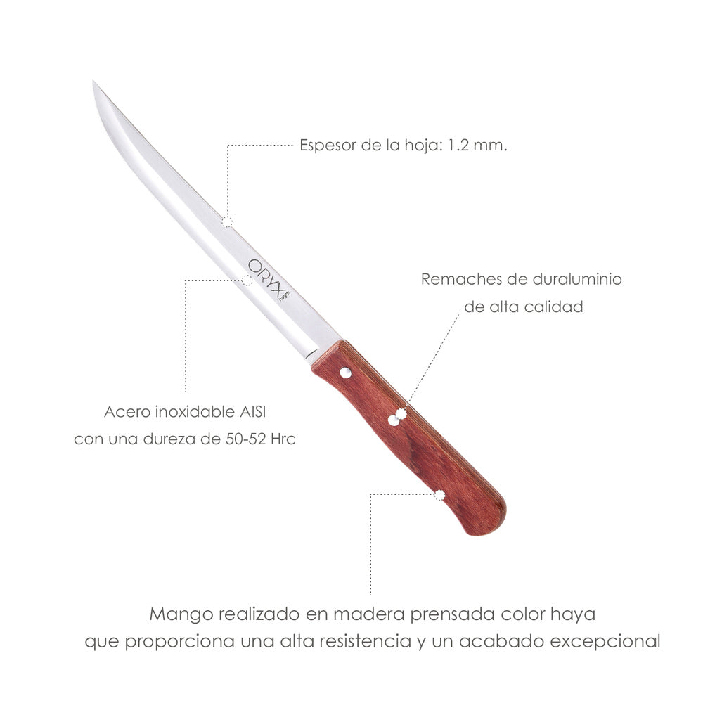 Cuchillo montana cocina hoja acero inoxidable 15 cm mango madera