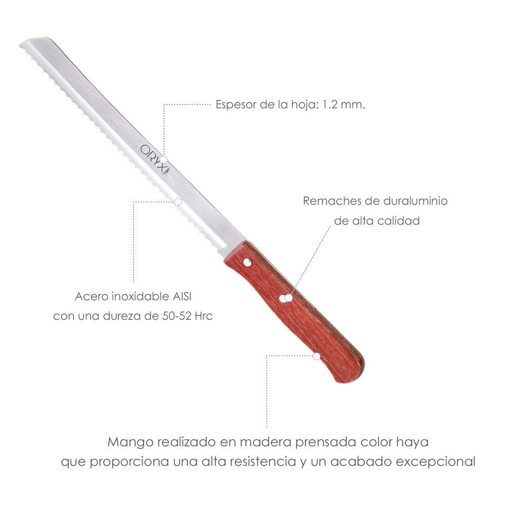 Cuchillo montana panero hoja acero inoxidable 18 cm mango madera