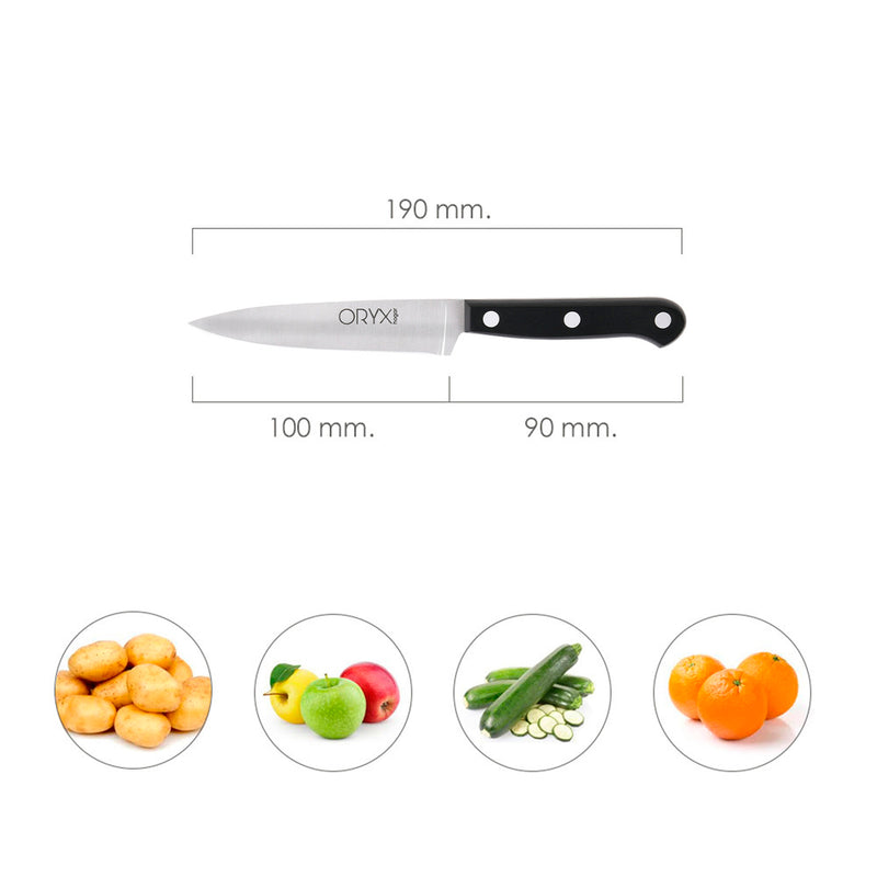 Cuchillo grenoble patatero puntilla hoja acero inoxidable 11 cm. negro