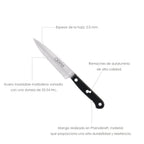 Cuchillo grenoble patatero puntilla hoja acero inoxidable 11 cm negro