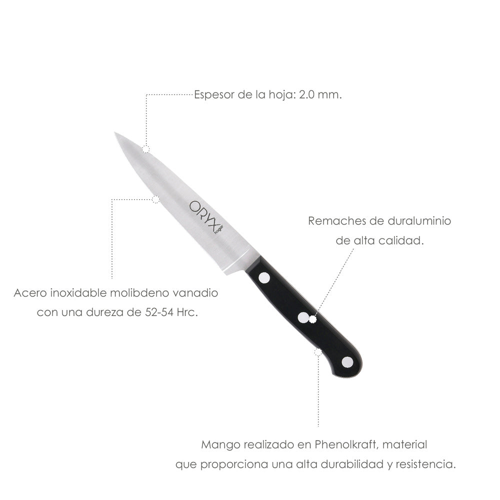 Cuchillo grenoble patatero puntilla hoja acero inoxidable 11 cm negro