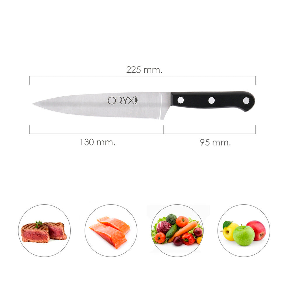 Cuchillo grenoble cocina hoja acero inoxidable 13 cm negro