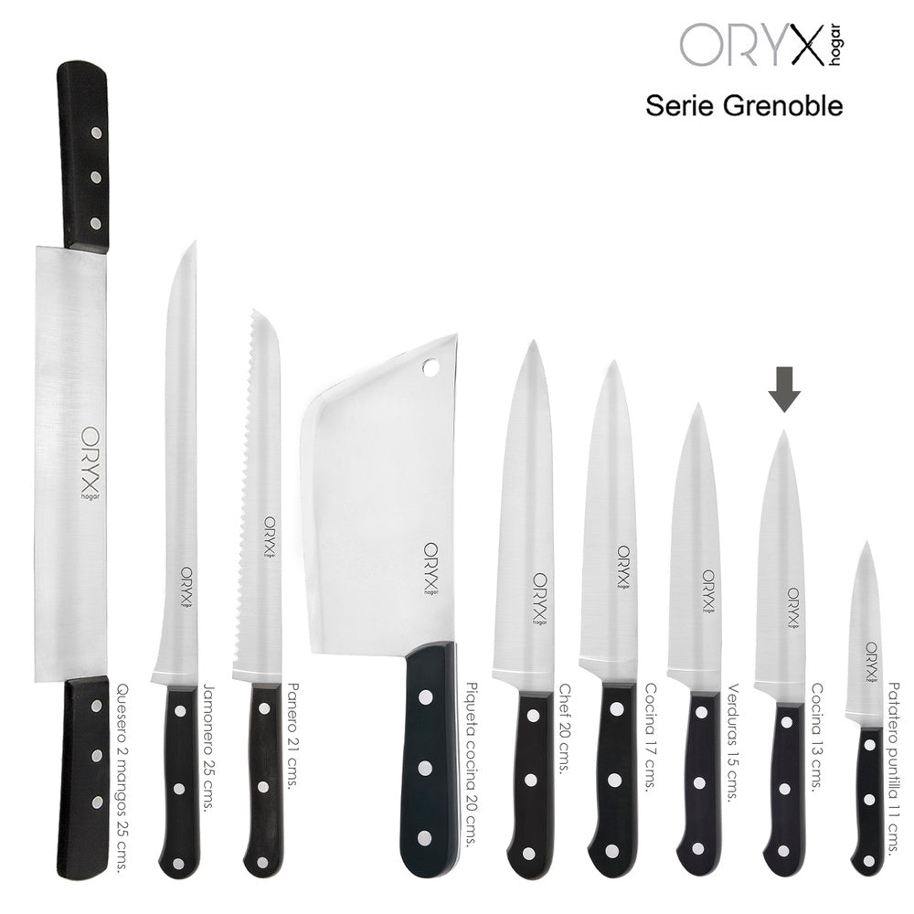 Cuchillo grenoble cocina hoja acero inoxidable 13 cm negro