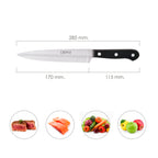 Cuchillo grenoble cocina hoja acero inoxidable 17 cm negro