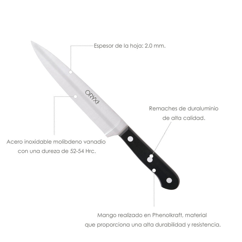 Cuchillo grenoble cocina hoja acero inoxidable 17 cm. negro