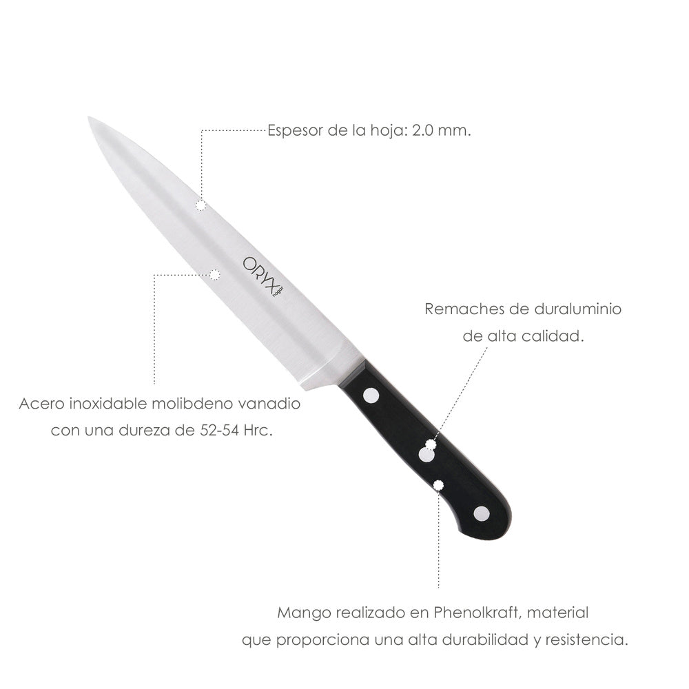 Cuchillo grenoble cocina hoja acero inoxidable 17 cm negro