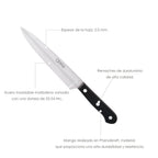 Cuchillo grenoble cocina hoja acero inoxidable 17 cm negro