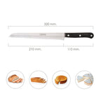 Cuchillo grenoble panero hoja acero inoxidable 20 cm negro