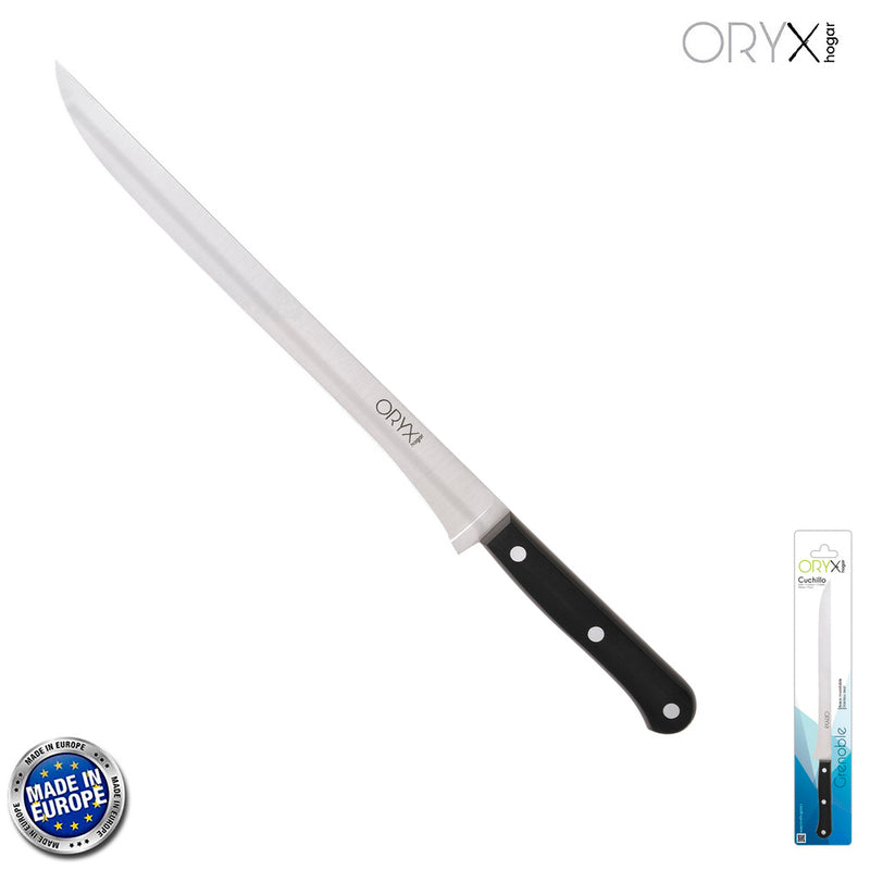 Cuchillo grenoble jamonero hoja acero inoxidable 25 cm. negro
