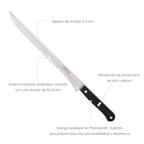Cuchillo grenoble jamonero hoja acero inoxidable 25 cm negro