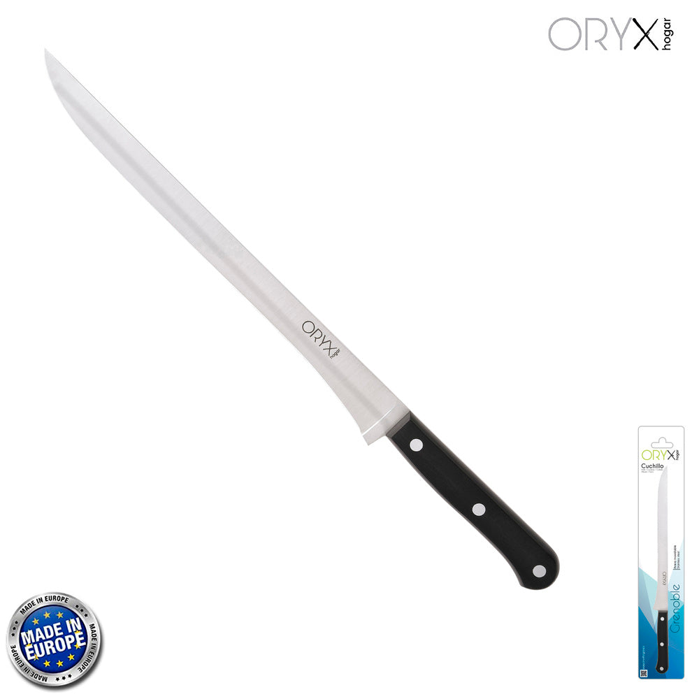 Cuchillo grenoble jamonero hoja acero inoxidable 25 cm negro