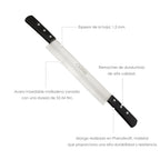Cuchillo grenoble quesero 2 mangos hoja acero inoxidable 25 cm negro