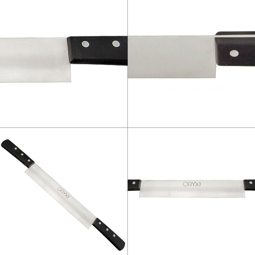 Cuchillo grenoble quesero 2 mangos hoja acero inoxidable 25 cm negro