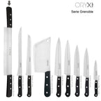 Cuchillo grenoble quesero 2 mangos hoja acero inoxidable 25 cm negro