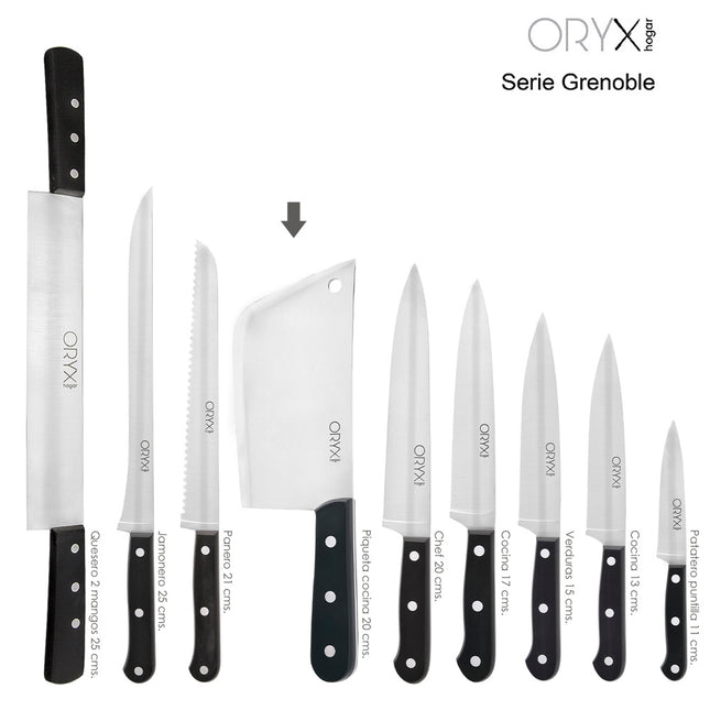 Piqueta grenoble hoja acero inoxidable 20 cm. negro