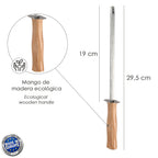 Chaira afiladora cocina 19 cm mango madera. Chaira afilador cuchillos / tijeras manual