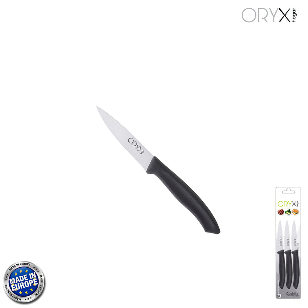 Cuchillo nuuk mondador hoja acero inoxidable 9 cm negro (blíster 3 piezas)