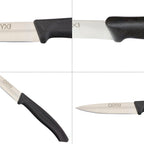 Nuuk peeling knife, 9 cm stainless steel blade, black (blister pack of 3)