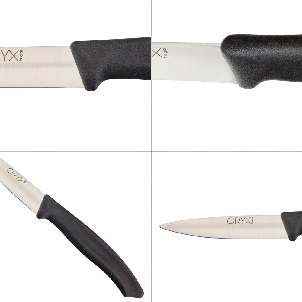 Cuchillo nuuk mondador hoja acero inoxidable 9 cm negro (blíster 3 piezas)