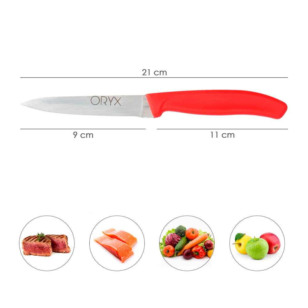 Cuchillo nuuk mondador hoja acero inoxidable 9 cm colores surtidos (blíster 3 piezas)