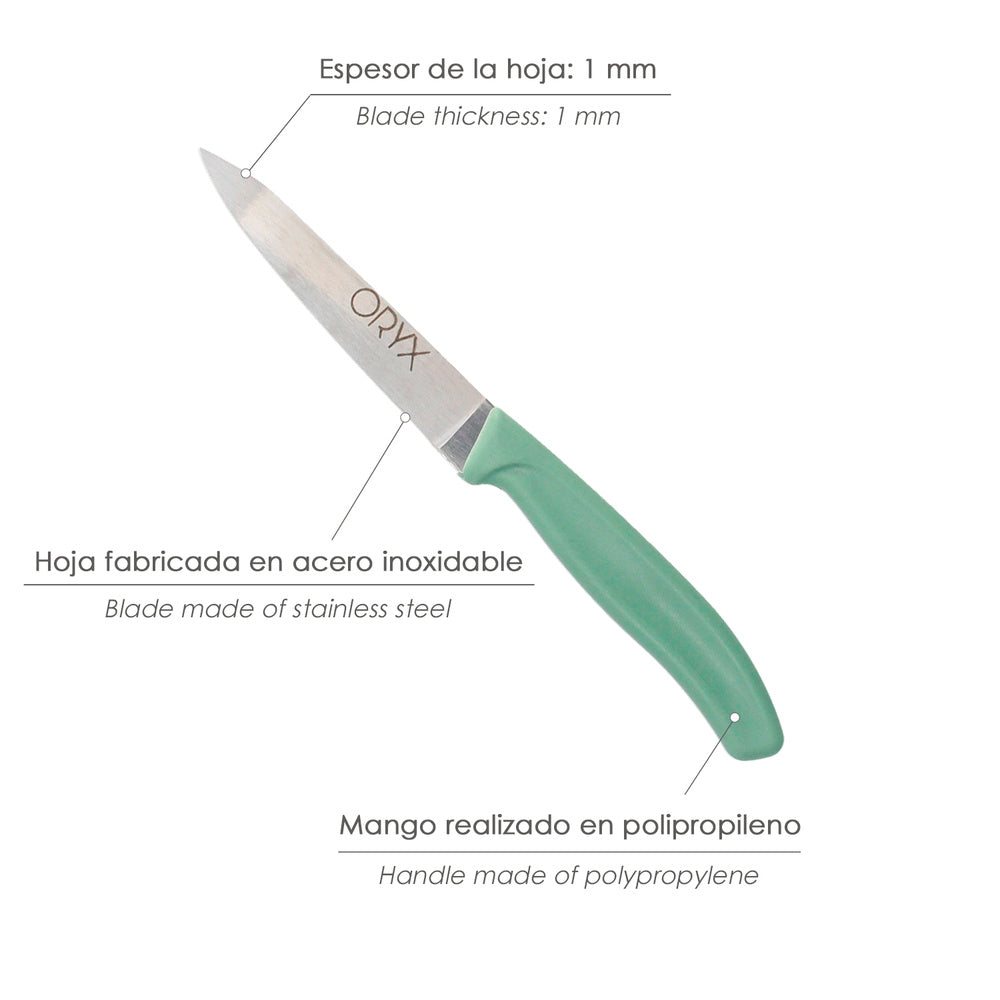 Cuchillo nuuk mondador hoja acero inoxidable 9 cm colores surtidos (blíster 3 piezas)
