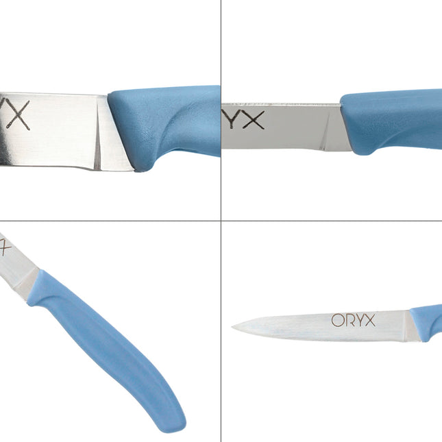 Cuchillo nuuk mondador hoja acero inoxidable 9 cm. colores surtidos (blister 3 piezas)