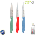 Cuchillo nuuk mondador hoja acero inoxidable 9 cm colores surtidos (blíster 3 piezas)