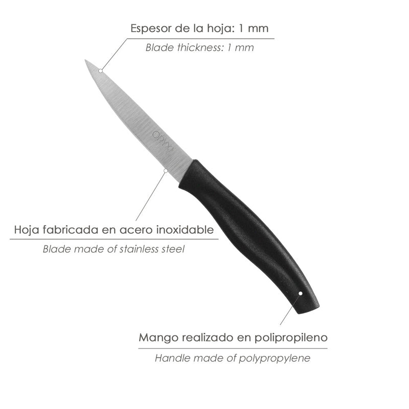 Cuchillo nuuk mondador hoja acero inoxidable 9 cm. negro (1 unidad)